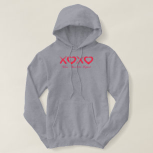 Fun red distressed XOXO love kisses wine chocolate Hoodie