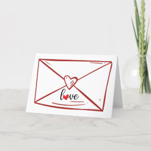 Fun Red Envelope Heart Love Card
