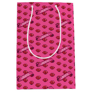Fun Red Lips With Love On Valentine's Day Pattern Medium Gift Bag