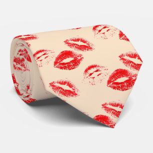 FUN! Red Lipstick Prints Tie