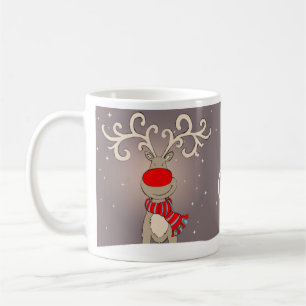 Fun red-nosed reindeer Merry Christmas mug