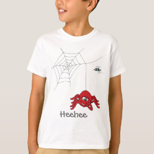 Fun red spider and fly kids t-shirt