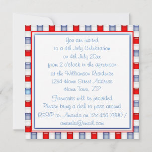 Fun Red, White and Blue Patriotic Party Invitation