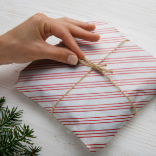 Fun Red & White Candy Can Stripe Festive Christmas Tissue Paper