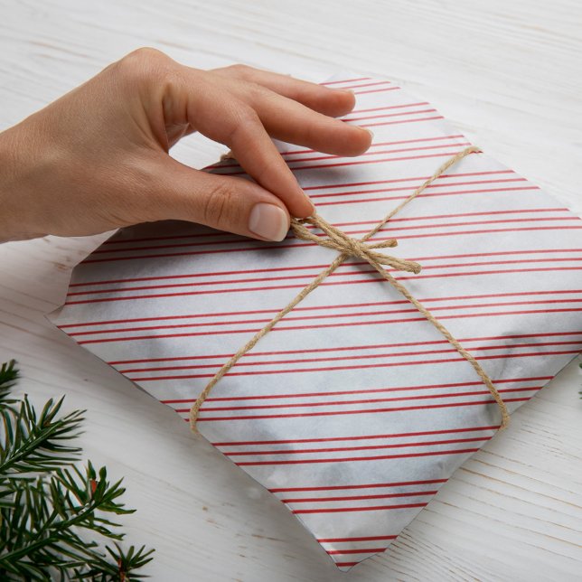 Fun Red & White Candy Can Stripe Festive Christmas Tissue Paper (Red And White Stripe Candy Cane Christmas Pattern Tissue Paper)