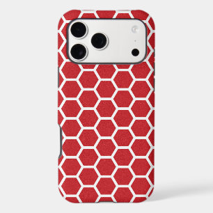 Fun red white hexagon pattern