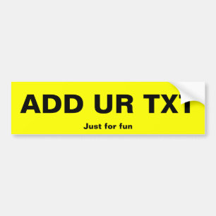 Fun Registration Plate bumper sticker