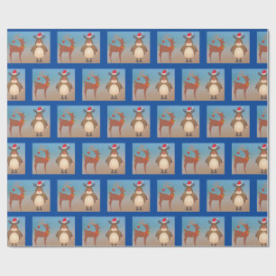 Fun Reindeer Checks Out Decoration Christmas Wrapping Paper