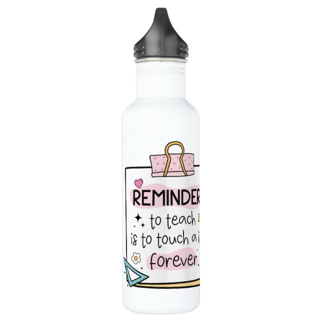 Fun Reminder Note Personalised Teacher 710 Ml Water Bottle (Left)