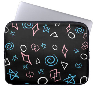 Fun repeating pattern in the trans flag colours! laptop sleeve