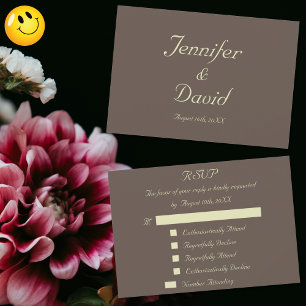 Fun Reply Response Custom Wedding RSVP Invitation