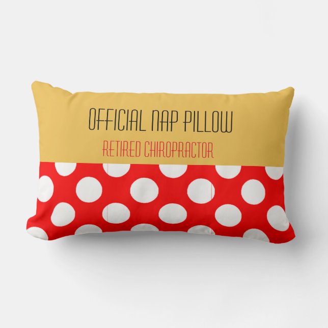 Fun Retired Chiropractor Pillow Red Yellow (Front)
