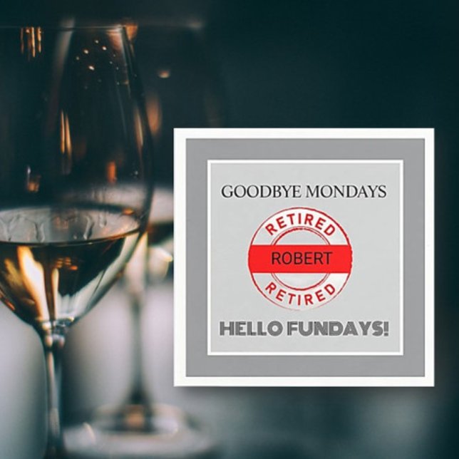 Fun Retiree Retirement Party  Napkin (Creator Uploaded)