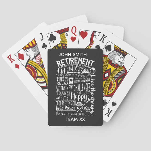 Fun Retirement Playing Cards | Custom Personaliz (Back)
