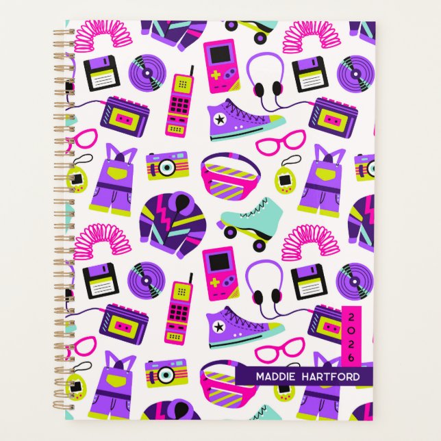 Fun retro 90s nostalgia – drawings Y2K revival Planner (Front)