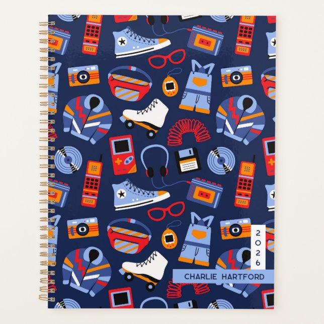 Fun retro 90s nostalgia – drawings Y2K revival Planner (Front)