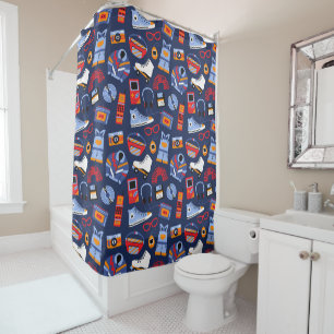 Fun retro 90s nostalgia – Y2K tech and clothing Shower Curtain