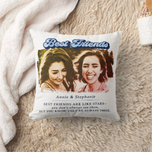 Fun Retro Best Friends Photo Cushion