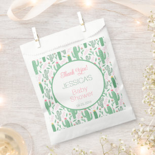 Fun Retro Cactus Succulent Floral Baby Shower     Favour Bags
