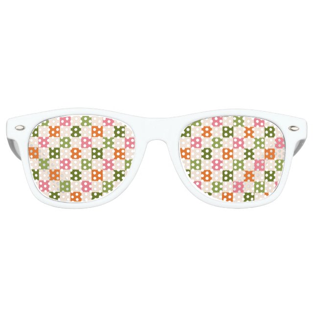 Fun Retro Chequerboard | Kids Birthday Favour Retro Sunglasses (Front)