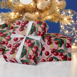 Fun Retro 'Cherry Pop' Pink  Wrapping Paper