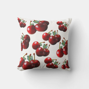 Fun Retro chic red Cherries  Cushion