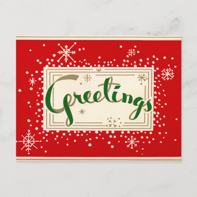 Fun Retro Christmas Greetings Postcard (Front)