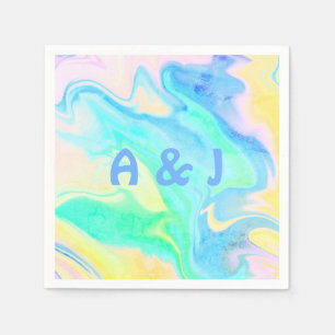 Fun Retro Colourful Personalised Cocktail Party Napkin