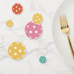 Fun Retro Colours Pickleball Birthday Party Confetti<br><div class="desc">Dress up your party table with this fun colourful pickleball confetti. You can easily add custom text if you'd like. Perfect for your friend's or tournament partner's birthday party or pickleball club special event or tournament.</div>