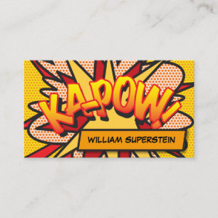 Fun Retro Comic Book Colourful Business Card