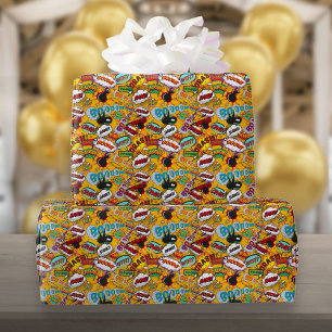 Fun Retro Comic Book Pop Art Colourful Wrapping Paper