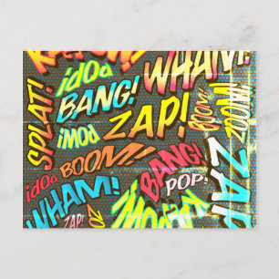 Fun Retro Comic Book Pop Art Postcard
