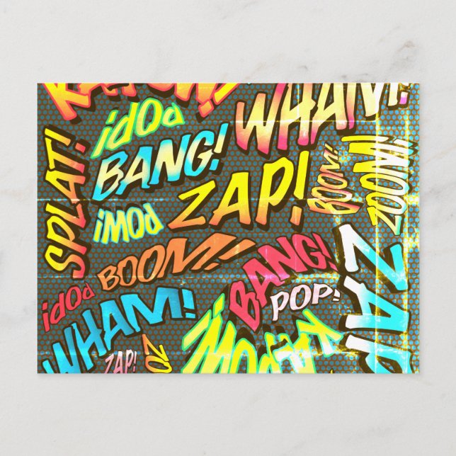 Fun Retro Comic Book Pop Art Postcard (Front)