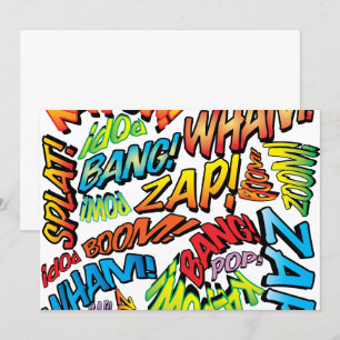 Fun Retro Comic Book Pop Art Sounds Invitation