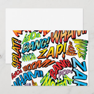 Fun Retro Comic Book Pop Art Sounds Invitation