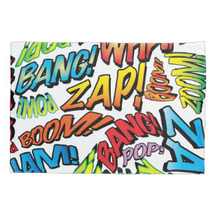 Fun Retro Comic Book Pop Art Sounds Pillowcase