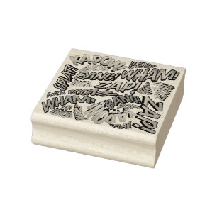 Fun Retro Comic Book Pop Art Sounds Rubber Stamp