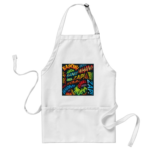 Fun Retro Comic Book Pop Art Sounds Standard Apron (Front)