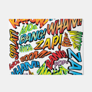 Fun Retro Comic Book Pop Art Superhero Doormat