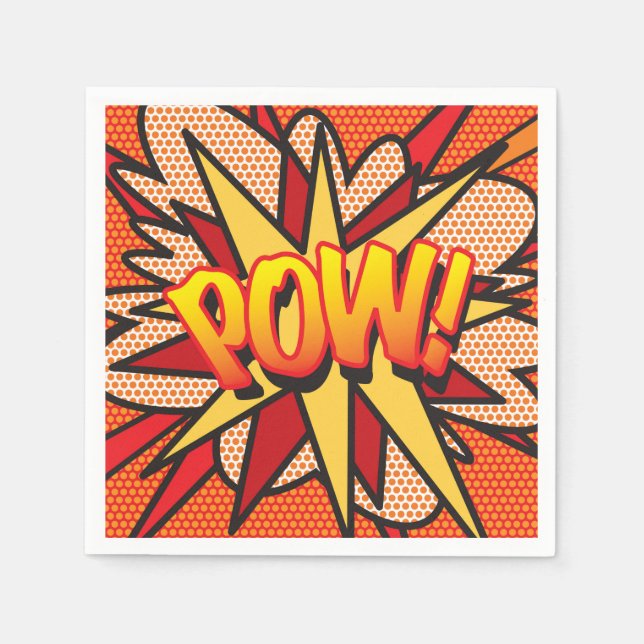 Fun Retro Comic Book POW Napkin (Front)