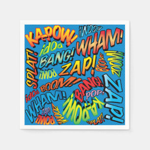 Fun Retro Comic Book Sounds Napkin