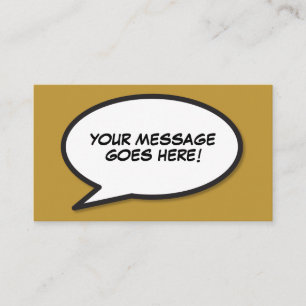Fun Retro Comic Book Speech Bubble Business Card