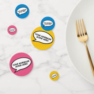 Fun Retro Comic Book Speech Bubble Confetti