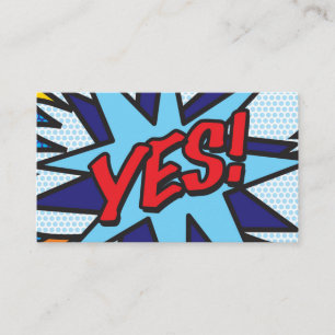 Fun Retro Comic Book YES Business Card