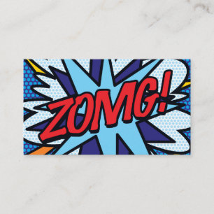 Fun Retro Comic Book ZOMG! Business Card