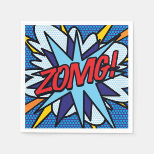 Fun Retro Comic Book ZOMG Napkin