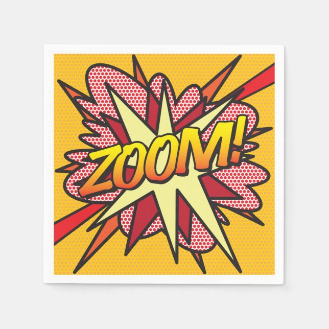 Fun Retro Comic Book ZOOM Napkin (Front)
