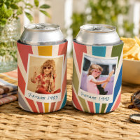 Fun Retro Custom 2 Photo Birthday Vintage