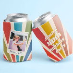 Fun Retro Custom 40th Birthday Vintage Photo Can Cooler<br><div class="desc">This custom modern retro fun vintage rainbow sunburst photo 40th birthday party can cooler is a fantastic accessory for anyone who is looking to celebrate their milestone birthday in style. Featuring a retro-inspired sunburst design in a rainbow of colours, this can cooler is sure to be a hit at any...</div>
