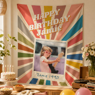 Fun Retro Custom 40th Birthday Vintage Photo Tapestry